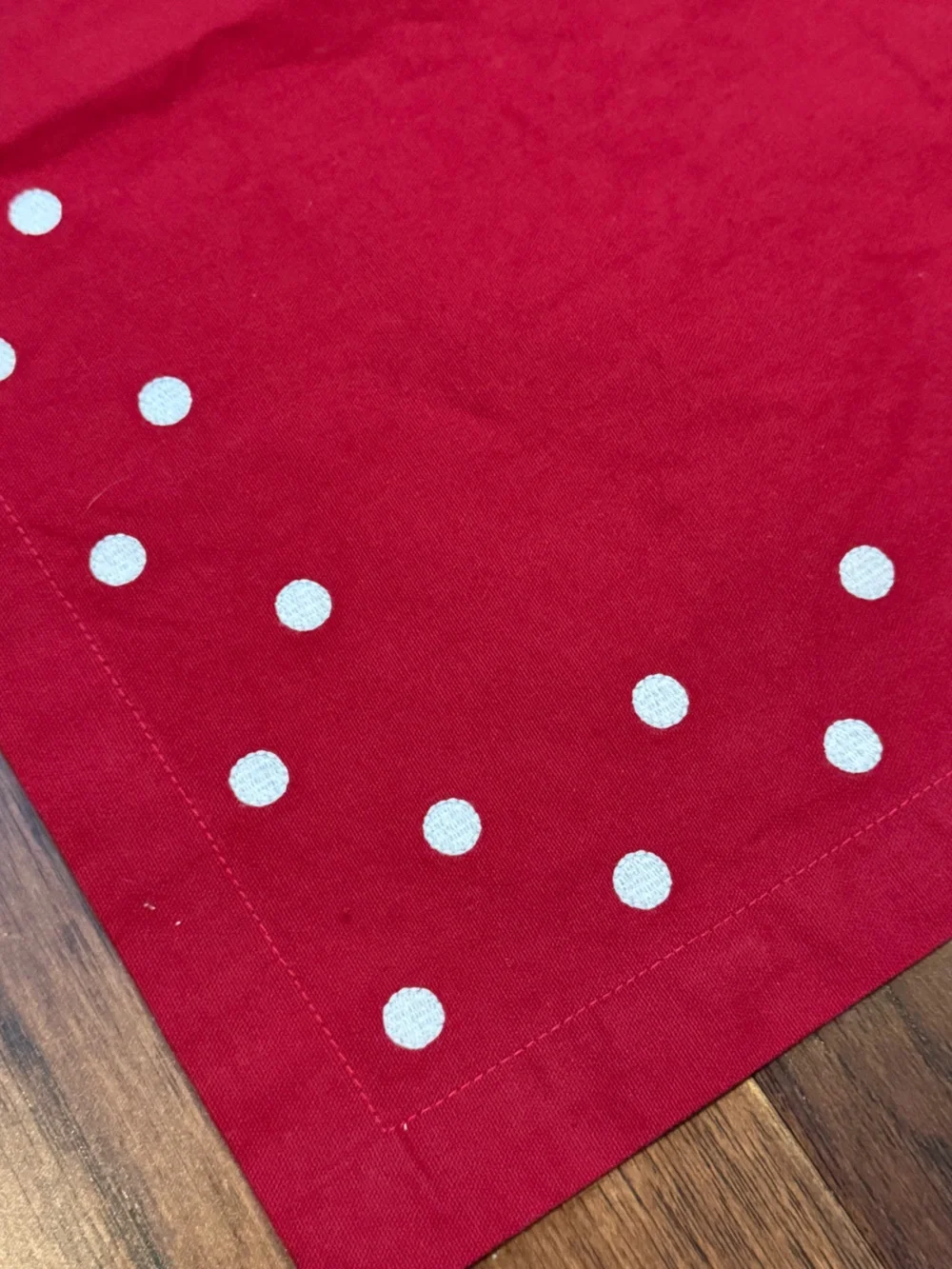Pottery Barn Set of 3 Polka Dot Dark Red Napkins